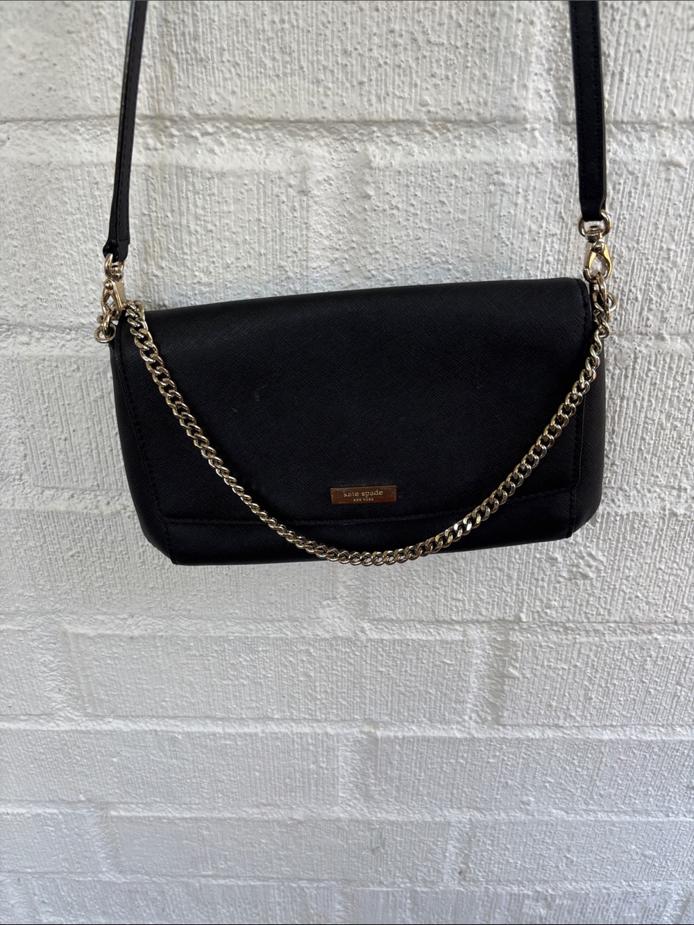 kate spade Leather Black Saffiano Chain Strap Crossbody - Picture 3 of 13